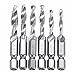 Breynet 6pcs Drill Tap Combination Bit Set, HSS Combination Drill and Tap Bit Set Metric Deburr Countersink Drill Bit 1/4 Hex Shank 6-32NC 8-32 NC 10-32 NC 10-24 NC 12-24 NC 1/4-20 NC