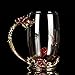 NBWUYUE Mother's Day Gifts For Mom Tea Cup Coffee Mug Cups Clear Glass With Spoon Set Unique Rose Flower Enamel Design Valentine's Day Birthday Decoration Wedding Gift (13 oz Red Tall)