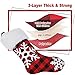 AerWo 2pcs Buffalo Plaid Christmas Stockings, Red and Black Buffalo Check Christmas Stocking, Triple Layers Christmas Snowflake Stockings with Faux Fur Cuff, 18 inch