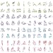 Washi Paper Stiker Set (4 Pack, 160 Pieces) Kawaii Girl Boy Daily Life Sports Emotion Feelings Dating Adhesive Sticker Decorative Label for Scrapbooking Art Project Stationery DIY Craft Planner