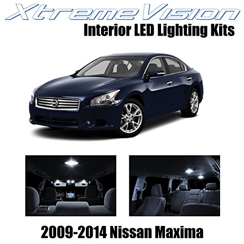 XtremeVision Nissan Maxima 2009-2014 (14 Pieces) Pure White Premium Interior LED Kit Package + Installation Tool Tool