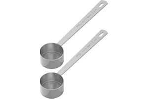 LEIFENY 2PCS 1 Tablespoon Coffee Scoop, Long Handle Measuring Spoon, One tbsp (15 ml) Coffee Scooper, Stainless Steel Scoop Bulk for Ground Coffee