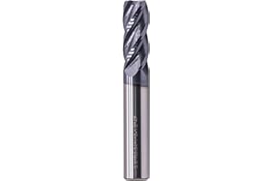 High Performance Solid Carbide Corner Radius End Mill - AlTiN Coated, 30 Degree Helix, .040" Corner Radius, 4 Flute, 3/8" Cut