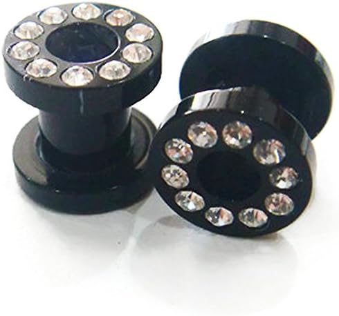 Pair 2g 2 Gauge 6mm Lobe Screw Flesh Tunnels Ear Plugs Rings Earlets Tunnel Body Piercing
