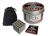 The Buyer Hub Magnetic Balls, 216 Ball Magnets Gift Set Includes a Carrying Sash and Cutting Card, 5mm Magnetic Balls for Stress Relief and Creativity, Nickel Coated Magnetic Balls