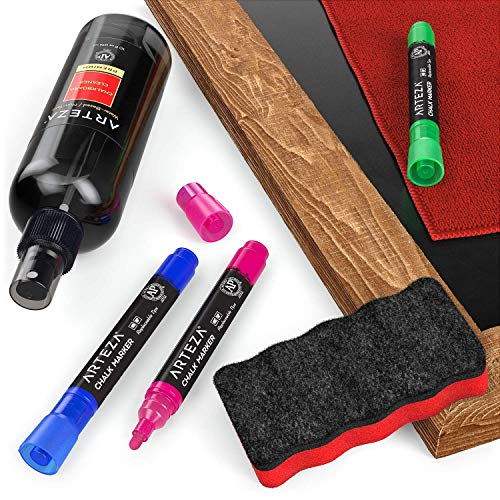 Arteza Chalkboard Cleaner Set, 12 Assorted Color Chalk Markers