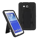Galaxy Tab A 7.0 Case by KIQ (TM) Heavy Duty Hybrid Silicone Skin Hard Plastic Case Cove for Samsung Galaxy Tab A 7 T280 - Black / Black