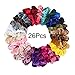Nxconsu 26Pcs Velvet Hair Scrunchies Silky Cute Elastic Hair Bands Ties Ropes Hair Stylish Ponytail Accessories Exquisite Colors Selection For Girls and Women