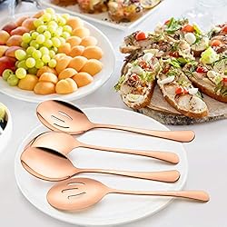 LIANYU 6-Piece Copper Serving Spoons, Copper