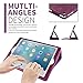 iPad 9.7 Leather Case, BoriYuan Vintage Genuine Leather Smart Cover Protective Slim Folio Flip Stand for Apple iPad 9.7 Inch with Card Slot Magnetic Sleep/Wake+Stylus+Screen Protector (Purple)