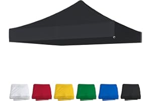 ShiningShow 10x10 Canopy Replacement Top for Pop Up Canopy Tent, UV Protection, Waterproof and Windproof Tent Roof for Outdoor Garden Patio Sun Shade, Black