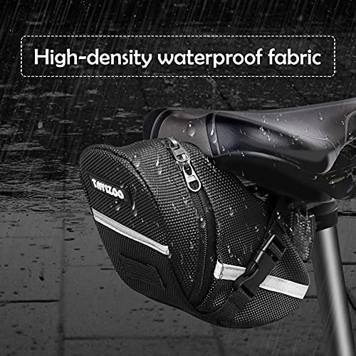 Tayizoo Bike Seat Bag Waterproof With Reflective Strips Bicycle Saddle Bag Under Seat Cycling Seat Pack for Mountain Bikes and Road Bicycle