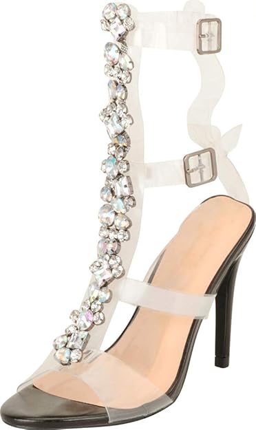 gladiator rhinestone heels