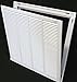 HVAC Premium 14'' X 14'' Steel Return Air Filter Grille for 1'' Filter - Removable Face/Door - HVAC Duct Cover - Flat Stamped Face - White [Outer Dimensions: 16 5/8''w X 16 5/8''h]
