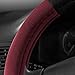 FH Group FH2033 Modernistic Steering Wheel Cover & Seat Belt Pads, Burgundy Color with Gift -Fit Most Car, Truck, SUV, or Van