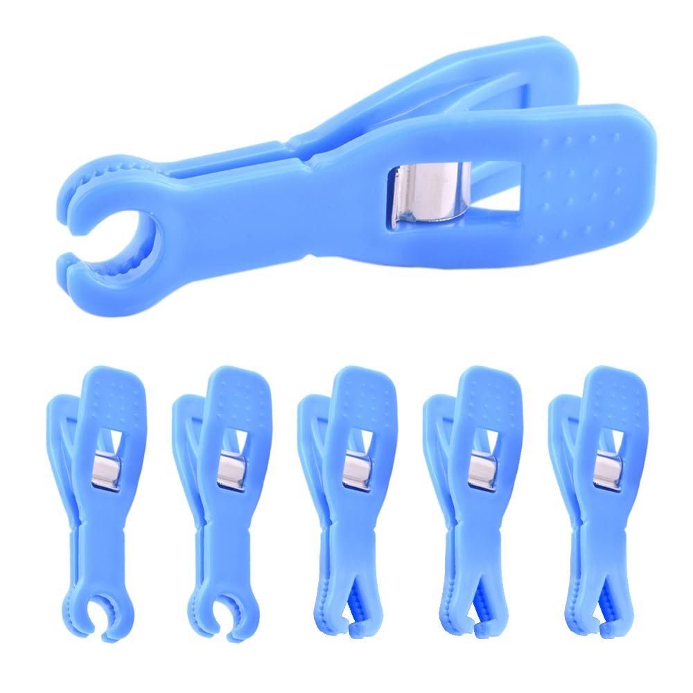 6 Pcs Body Piercing Clamps Disposable Round Needle Slot Forceps Clamp Clip Blue Nose Navel Piercing Pliers Tool for Personalised Piercing Supplies