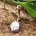 COCHARM 14K Rose Gold Belly Button Rings Marble Stone Boho Design 14G Navel Belly Piercing Rings Jewelry