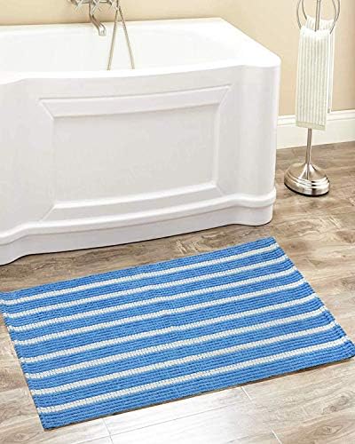 Jaipuri haat Hand Printed Double Cotton Fitted Bedsheets With 2 Pillow Covers Bedding Sets (King_Blue)