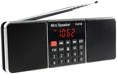 Ohala Dual Channel Portable Radio MP3 Player with Super Bass Stereo Sound Support TF Card and USB Flash Drive-618 Black