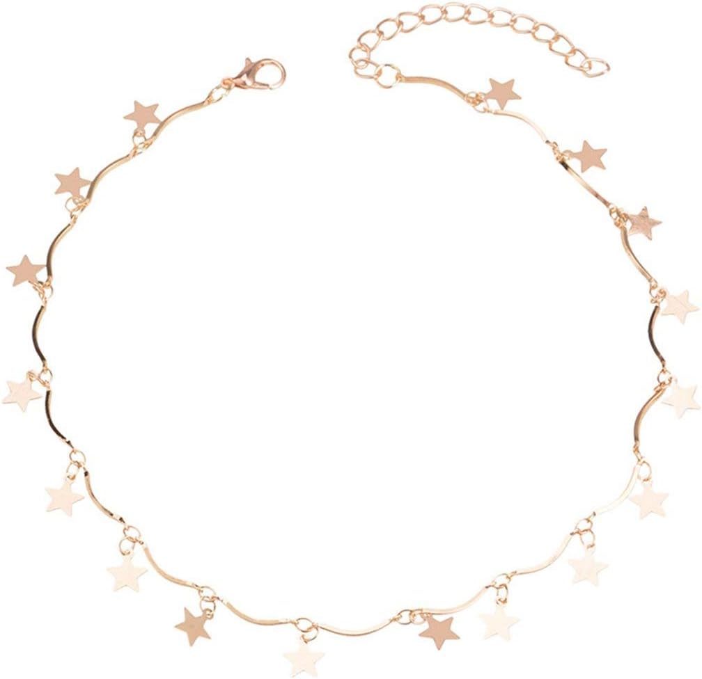 Joan Nunu Chain Choker Necklace Women Grils Lucky Star Pendant Necklace Handmade Jewelry