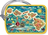 Dole Map of Hawaiian Islands - Vintage Hawaiian Art Luggage Tag