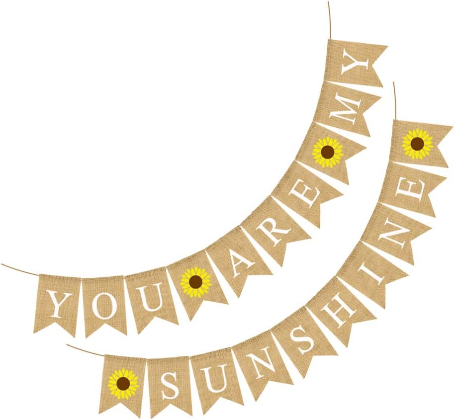 Amosfun Birthday Letters Banner Garland Sunflower Swallowtail Bunting YOU ARE Flag for Baby Shower Birthday Party Supplies - Image 3