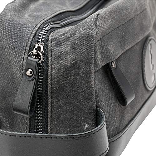 Easyriders Black Leather and Wax Canvas Toiletry Bag for Men (Limited Edition) 4 Easyriders Black Leather and Wax Canvas Toiletry Bag for Men (Limited Edition)