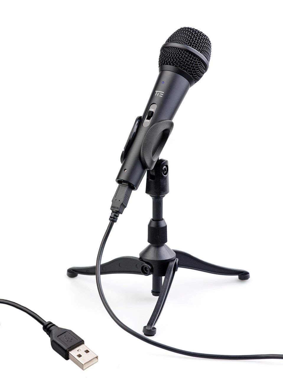 TIE Studio Dynamic USB Microphone for PC, Broadcasting, Youtube, Skype i(incl.Pop Filter, USB Cable, Tripod Stand and Microphone Clip), black