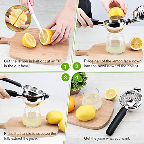 304 Stainless Steel Lemon Squeezer, Manual Fruit Juicer for Lemons