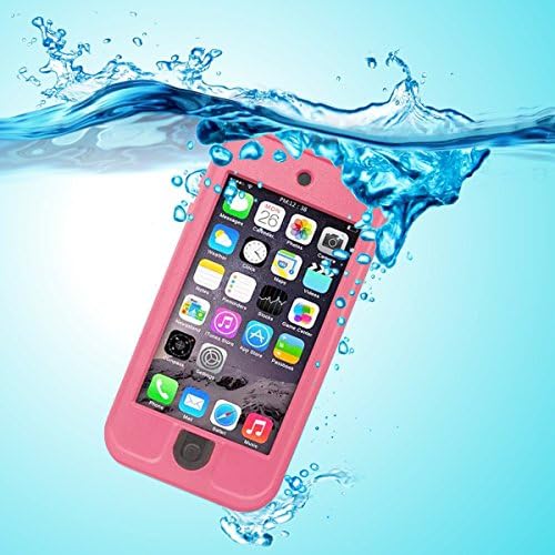 PARLT iPod Touch 5 6 Waterproof Case Underwater 6.6ft Full-Body Waterproof Shockproof Dirtproof Durable Full Sealed Protection Case Cover With Kickstand For Apple Ipod Touch 5th/6th (Pink)