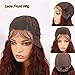 ANDRIA Lace Front Wigs Curly Wig Dark Root Ombre Red Brown Color Two Tone Synthetic Long Wigs Heat Resistant Fiber Hair Wigs for Black Women 26 Inch Honey Blond Wigs