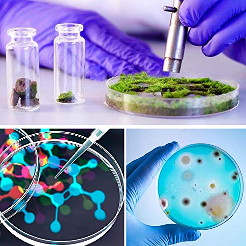 UPlama 30PACK Petri Dish Set with Lids, 10PACK 90mm x 15mm/10PACK 60mm x 15mm/10PACK 100mm x 16mm Sterile Plastic Petri Dish Set with 100 Plastic Transfer Pipettes (3ml) Perfect Kit