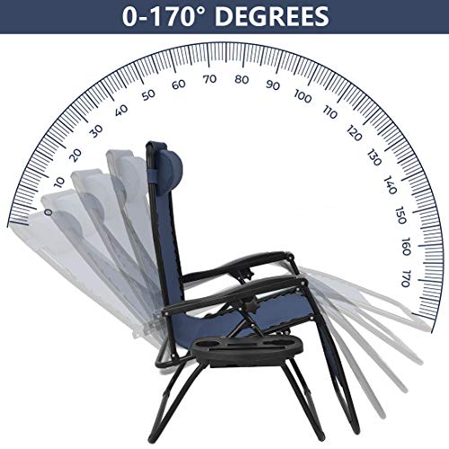 Patio Watcher Oversized Zero Gravity Chair Folding Recliner Chair with