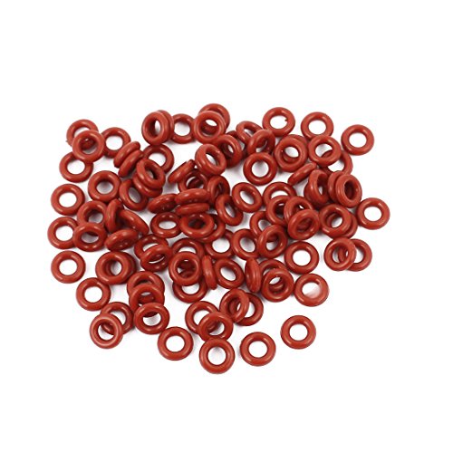uxcell 100Pcs Red 6mm x 1.5mm Silicone Rubber Gasket O Ring Sealing Ring Heat Resistant