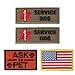 Petvins Service Dog Patch for Vest Harness Backpack K9 Morale Badge Tactical Hook and Loop in Training USA Back Embroidered Tag