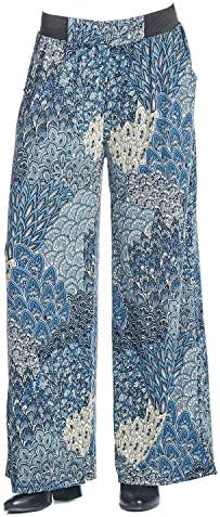 Accent Accessories Navy &amp; Green Combo Peacock Palazzo Magic PANTZ