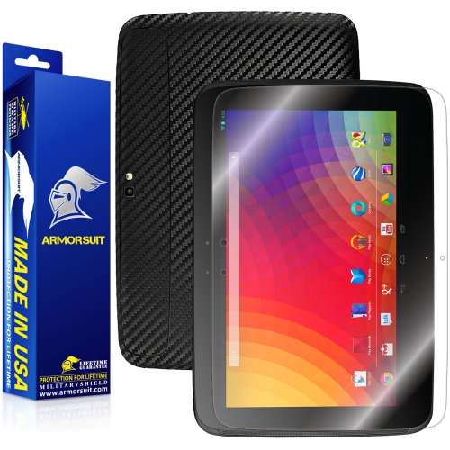 ArmorSuit MilitaryShield - Google Nexus 10 Screen Protector + Black Carbon Fiber Full Body Skin Protectorw/ Lifetime Replacements