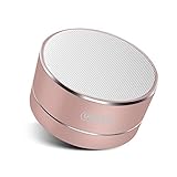 Portable Bluetooth Speaker, UNITEK Aluminum Wireless Bluetooth Speaker V4.0 with Micro SD Slot, FM Radio & Built-in Mic for Speakerphone Function, Rose Gold