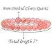 Smelted Cherry Quartz Gemstone 8mm Round Beads Stretch Bracelet 7