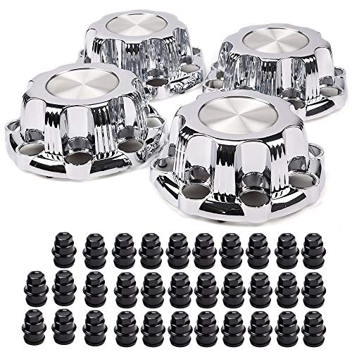 4-Pack Black Wheel Center Caps For 2000-2008 Chevy 2500 Truck & Van – 16" Lugs, Chrome Finish