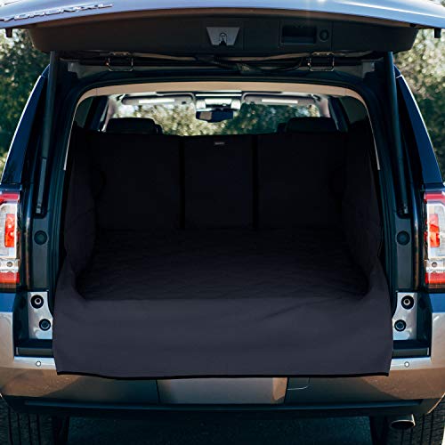 FrontPet Extra Wide and Extra Long Quilted Dog Cargo Cover for SUV Universal Fit for Any Animal. Durable Liner Covers and Protects Your Vehicle, Extended Width, XXL, Black
