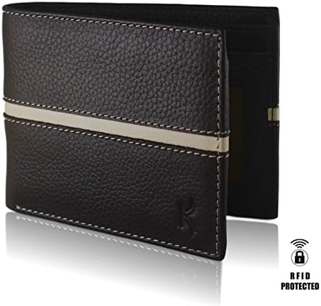 Men's Leather Wallet - RFID Blocking Bifold Trifold Hybrid Wallet With 8 Credit Card Slots, Best ID Theft Protection