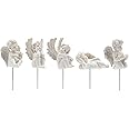 Oumefar White Angel Figurines, 5 Pcs Garden Angel Statues, Cupid Figurines on Stick, Resin, Weather Resistant, for Outdoor Terraces, Gardens, Gifts