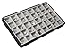 JackCubeDesign 40 Compartments Stackable Synthetic Leather Jewelry Tray Earring Necklace Bracelet Ring Organizer Display Storage Box(Set of 1, Black, 16 x 9.6 x 1.6 inches)- MK212-1A