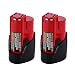 Replacement for Milwaukee M12 battery12V 2.5Ah 48-11-2402 48-11-2440 48-11-2411 M12 XC Cordless Drill 2Packs primary