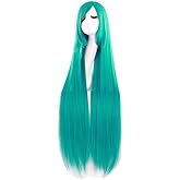 MapofBeauty 40" 100cm Anime Costume Long Straight Cosplay Wig Party Wig (Dark Turquoise)