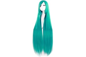 MapofBeauty 40" 100cm Anime Costume Long Straight Cosplay Wig Party Wig (Dark Turquoise)