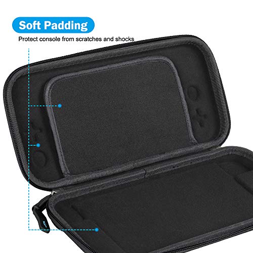Ultra Slim Carrying Case for Nintendo Switch, VUP Switch Hard Cover Portable Protective Travel Shell for Nintendo Switch Console & Accessories with 8 Game Cartridges - Black - Thumbnail 3