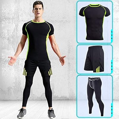 SMLJJFZ Ropa de Fitness de compresión, Ropa Deportiva de Tres ...