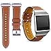 Mornex Watch Band Compatible with Fitbit Ionic, Genuine Leather Bands Classic Leather Replacement Accessory Strap Smart Watch, Women Men Small Large